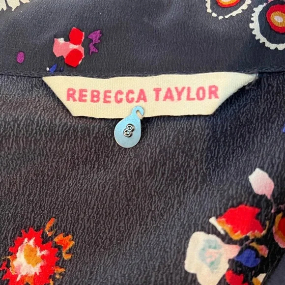 Rebecca Taylor Floral Silk Shirtdress 8